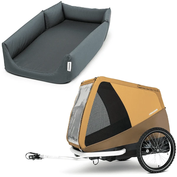 CROOZER Hondenfietskar Dog Mikke Sundown Yellow Inclusief Hondenbed Asfalt Grijs 3 CROOZER Hondenfietskar Dog Mikke Sundown Yellow Inclusief Hondenbed Asfalt Grijs