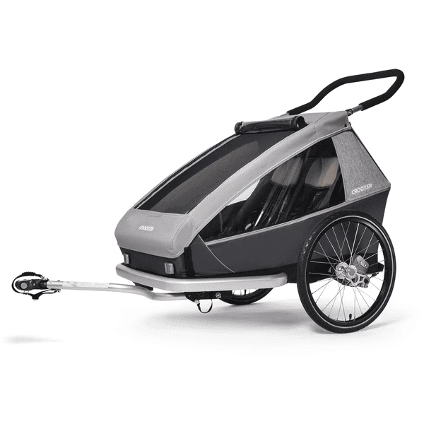 CROOZER Kid Keeke 2 Kinderfietskar Stone Grijs Inclusief Beschermbak Voor De Voetenruimte 5 CROOZER Kid Keeke 2 Kinderfietskar Stone Grijs Inclusief Beschermbak Voor De Voetenruimte - Afbeelding 3
