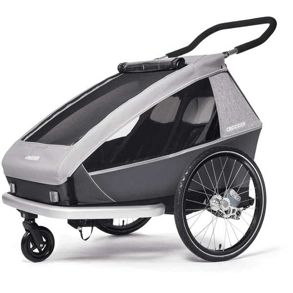 CROOZER Kid Keeke 2 Kinderfietskar Stone Grijs Inclusief Beschermbak Voor De Voetenruimte 7 CROOZER Kid Keeke 2 Kinderfietskar Stone Grijs Inclusief Beschermbak Voor De Voetenruimte - Afbeelding 5