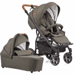 GESSLEIN Combi Kinderwagen F4 Air+, Olijf / Gebloemd