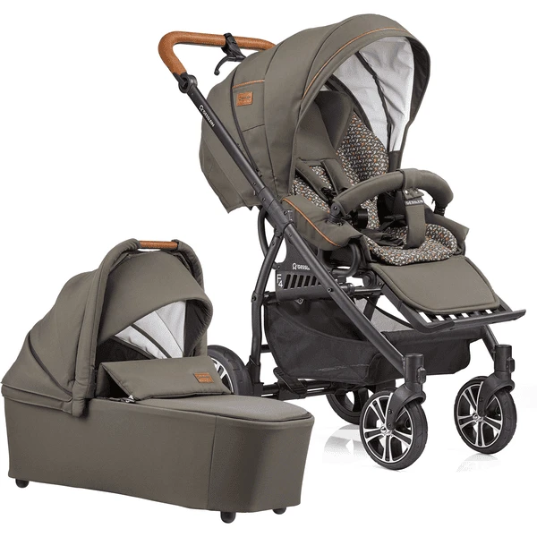 GESSLEIN Combi Kinderwagen F4 Air+, Olijf / Gebloemd 3 GESSLEIN Combi Kinderwagen F4 Air+, Olijf / Gebloemd